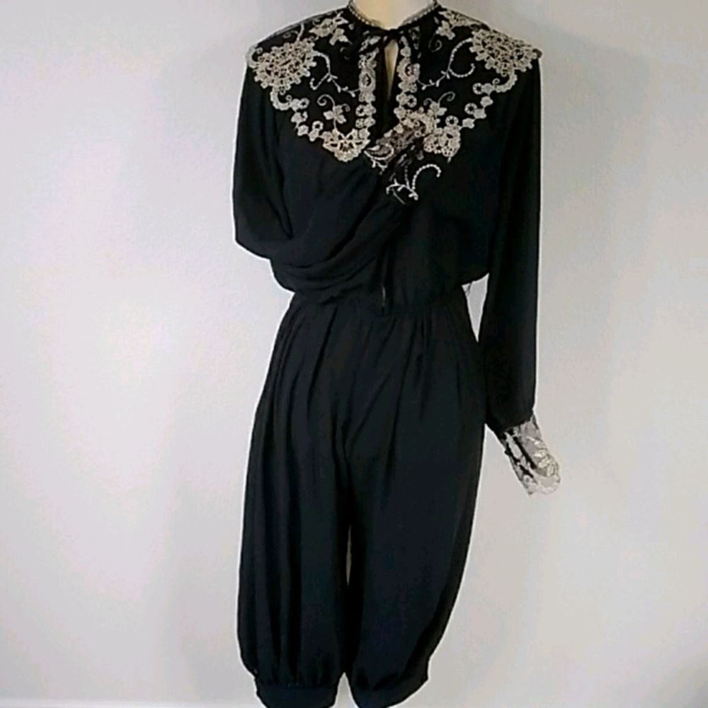 Vintage Miss Ashlee Black Jumpsuit Size M